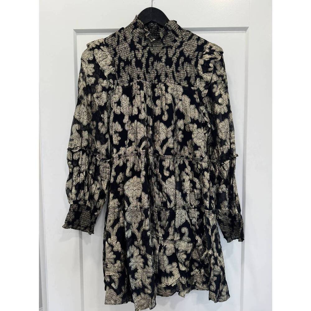 NEW SEN women's posh smock neck dress in black